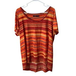 Polo Ralph Lauren Red and Orange Striped Tee Short Sleeve